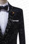 Tailor mkae Wedding Prom Suit Black Jacquard Floral Peaked Lapel Slim Fit Tuxedo Men Formal Business Work Wear Suits 2Pcs Set