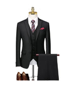 Elegant Groom Suits Stylish Slim Business Black Suit for Wedding Ceremony