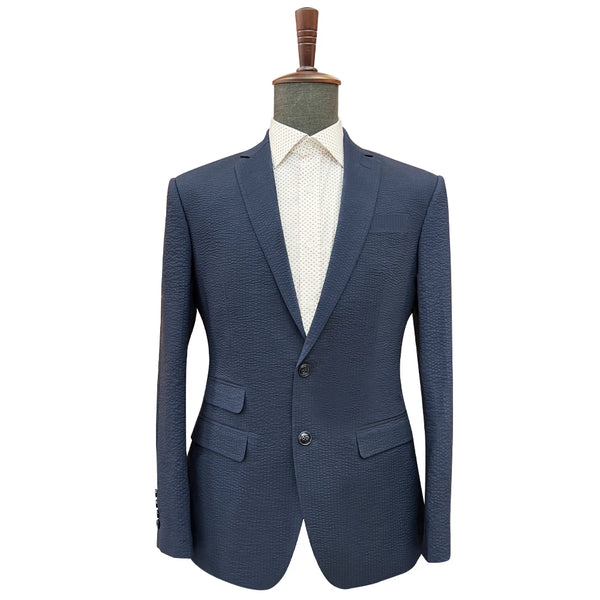 Customized Italian Casual Breathable Blue Slim Fit Men's Set