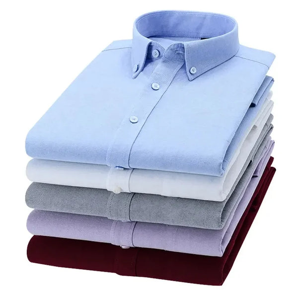 Customized Office Men's Long Sleeved Wrinkle Resistant and Fadeless Solid Color Summer Clothing