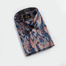 Fashion Slim Business Long Sleeve Red Printed Men's Shirt