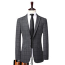 Men's English Style Elegant Casual Senior Simple Business Wedding Gentleman Set Two Pieces