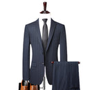 Men's English Style Elegant Casual Senior Simple Business Wedding Gentleman Set Two Pieces
