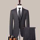 Men's English Style Elegant Casual Senior Simple Business Wedding Gentleman Set Two Pieces