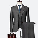 Men's Wedding Set Fashion Men's Slim Fit Solid Color Business Office Set