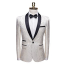 High Quality Men's Suit Jacket with One Button Slim Fitting Stage Singer Men's Fashionable Formal Tuxedo