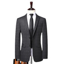 Men's English Style Elegant Casual Senior Simple Business Wedding Gentleman Set Two Pieces