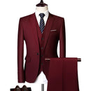 High Quality Men's Three Piece Single Button Solid Color Wedding Men's Set