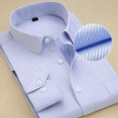 High Quality Solid Color Long Sleeved Slim Fitting Formal Business Uniform Men's Shirt