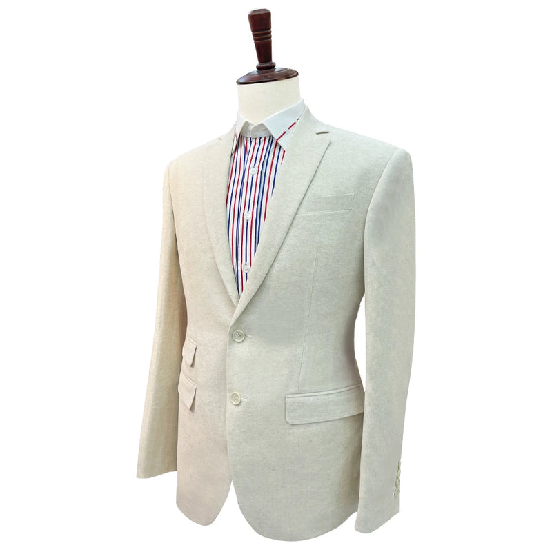 Lightweight Italian Casual Breathable Linen Beige Suit for Men