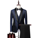 Men's 3-piece Casual Business Slim Fitting Groom's Wedding Dress Formal Banquet Set