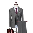 Men's Business Casual Three Piece Slim Fit Wedding Groom Banquet Set