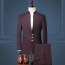 Men's Business Suit Three-Piece British Collar Costume Dress Coat Wedding Party Groom Wear Men Tuxedos