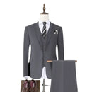 Men's Set 3-piece Suit Comfortable Fit Set Formal Wedding Business Men's Set