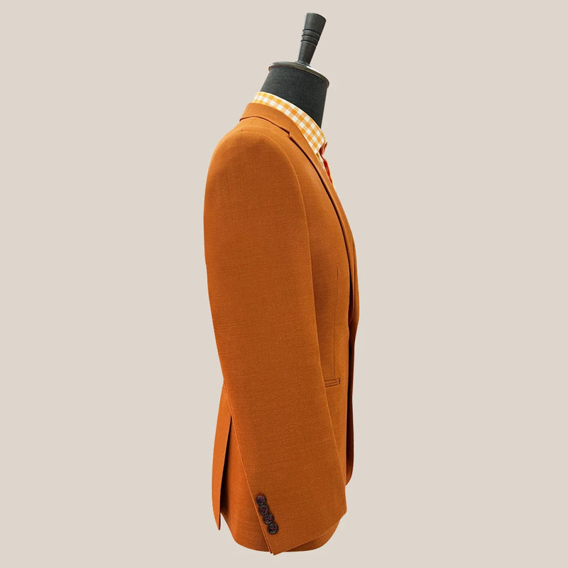 Men's Slim Fit Korean Version Fashionable and Elegant Orange Suit Formal Professional Suit