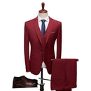 Men's Suit Set 3-piece Wedding Business Elegant Luxury Slim Fit