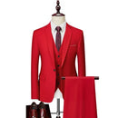 Men's Suit Set 3-piece Wedding Business Elegant Luxury Slim Fit