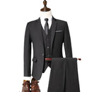 Men's Suit Set 3-piece Wedding Business Elegant Luxury Slim Fit