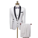 Men's White Wedding Suit Groom's Tuxedo Formal Business Men's Suit Slim Fitting Clothing