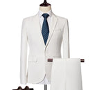 New Men's Casual Slim Fit One Button Solid Color Business Wedding Dress 3 Piece Set Suit Coat Pants Tank Top