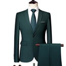 New Men's Set Formal Suit Slim Fit Business Tuxedo 2 Piece Set Groom Wedding Dress Men's Set