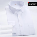 New Summer Business Professional Workwear White Solid Men's Stripe Plus Size Customized Long Sleeve Shirt