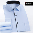 New Summer Business Professional Workwear White Solid Men's Stripe Plus Size Customized Long Sleeve Shirt