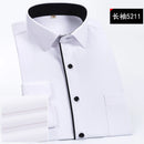 New Summer Business Professional Workwear White Solid Men's Stripe Plus Size Customized Long Sleeve Shirt