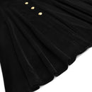 Plaid Lapel Long-sleeved Single-breasted Lace-up Waist Warm Velvet Mid-length Bottoming Dress Little Black Dress