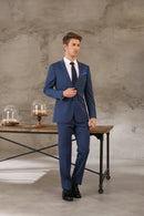 Shenzhen Customized High-quality Wool and Cashmere Business Office Slim-fit Pure Blue Suit Three-piece Suit