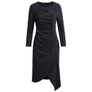 Spring and Autumn Dress Women's Long Sleeves Luxury Pleated Slim Irregular Matching Coat Wrapped Hip Skirt