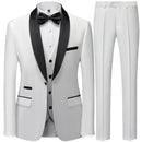 Suit Coat Pants Vest Set Fashionable Men's Casual Business Wedding Dress Evening Dress