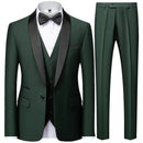 Suit Coat Pants Vest Set Fashionable Men's Casual Business Wedding Dress Evening Dress