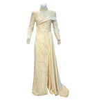 Tailor Shop Customized Elegant Off White Lace Long Dress Princess Evening Dress