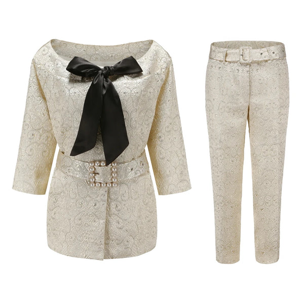 Tailor Shop Made Beige Blazer for Wedding Trouser Suits Outfit Mother of The Bride Pants Suits for Weddings
