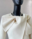 Tailor Shop Slim Classic Cream Crepe Bow Neck Bride Long-sleeved Only Jacket