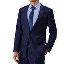 Tailor Shop Tailor Made Wool Cashmere Slim Dark Blue Groom Wedding Suit