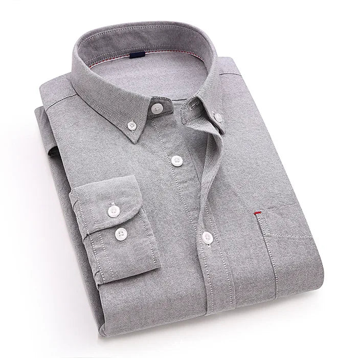 Tailor Shop Custom Make  Men's Casual Shirt Plaid Stripe Long Sleeved Shirt Business Plain 100% Cotton