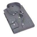 Tailor Shop Custom Make  Men's Casual Shirt Plaid Stripe Long Sleeved Shirt Business Plain 100% Cotton