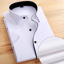 White Shirt Men's Short Sleeved Youth Professional Work Attire Formal Attire White Twill Shirt Men