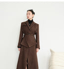 Woolen Tweed Wrapped Waistband Suit A-line Skirt Suit Mother of The Groom Dress  Formal Dresses