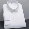 Wrinkle Resistant Business Casual Men's Shirt Gentleman's Solid Color Slim Fitting Long Sleeved Shirt