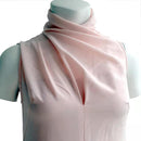 Tailor Shop Pale Pink Crepe Ruched Collar Sleeveless Dress Formal Dress