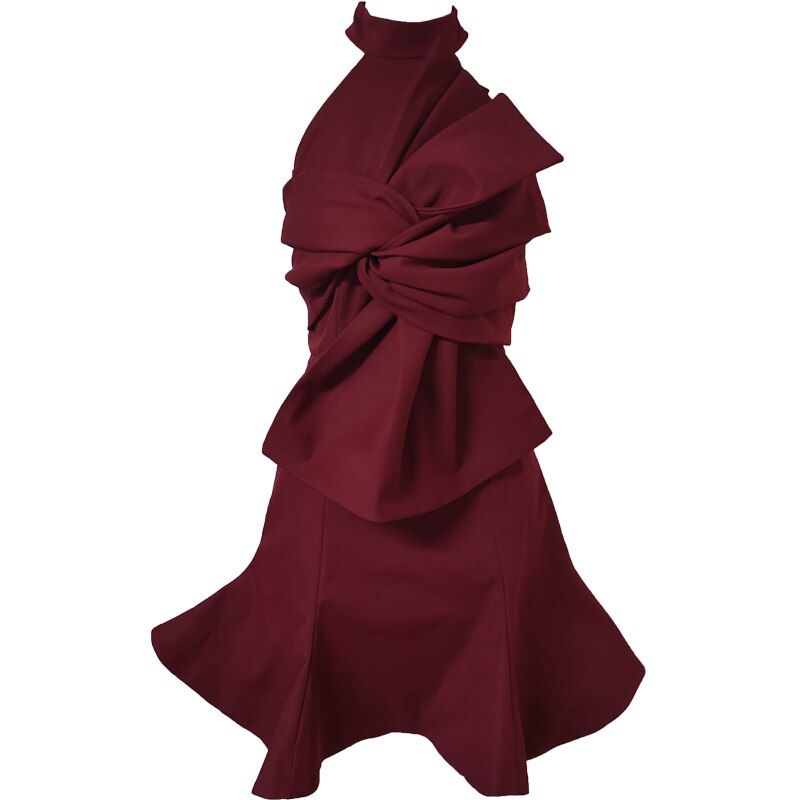 Australian Niche Design Three-dimensional Bow-shaped Halterneck Slim D – Shenzhen Stephanie Apparel Ltd. Shenzhen Tailor
