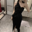 Australian Niche Design Three-dimensional Bow-shaped Halterneck Slim Dress Dress Skirt Dresses   Dress