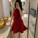 Australian Niche Design Three-dimensional Bow-shaped Halterneck Slim Dress Dress Skirt Dresses   Dress