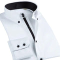 Business Gentleman Men's White Shirt High Collar Long Sleeve Slim Autumn British Shirt