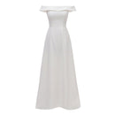 Temperament Clavicle One-shoulder Dress First Love Slim White Dress with Certificate Dress