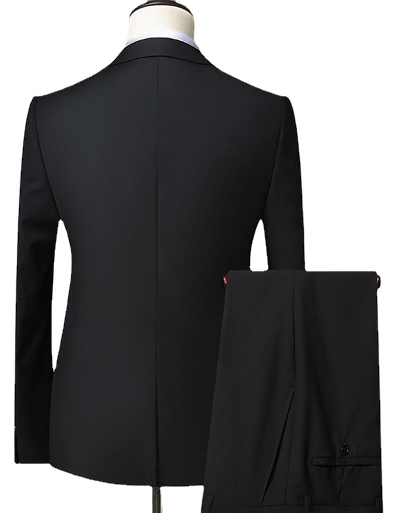 Men's Elegant Fashion Simple Business Office Men's Leisure Gentleman Set 2-piece Set