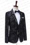 Tailor mkae Wedding Prom Suit Black Jacquard Floral Peaked Lapel Slim Fit Tuxedo Men Formal Business Work Wear Suits 2Pcs Set